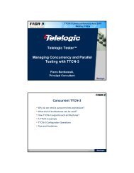 Managing Concurrency and Parallel Testing with TTCN-3 Telelogic ...