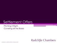 Settlement Offers - Radcliffe Chambers