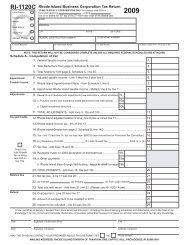 RI-1120S Rhode Island Business Corporation Tax Return