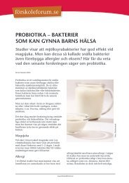 ProbiotikA â bAkterier soM kAn gynnA bArns hÃ¤lsA studier visar att ...