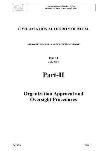 Airworthiness Inspector Handbook Part-II - Civil Aviation Authority of ...