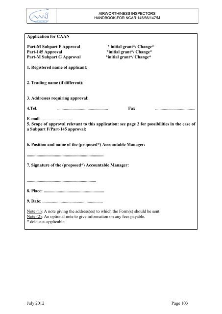 Airworthiness Inspector Handbook Part-II - Civil Aviation Authority of ...