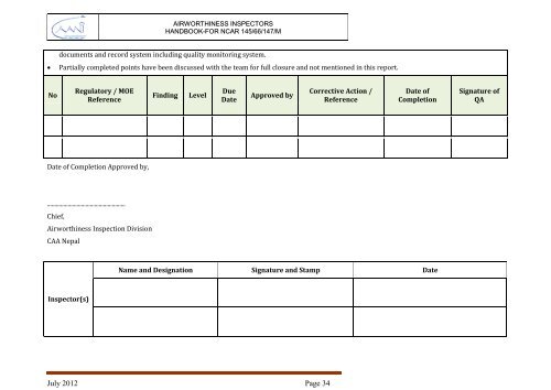 Airworthiness Inspector Handbook Part-II - Civil Aviation Authority of ...