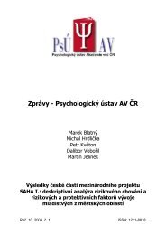 Zprávy - Psychologický ústav AV ČR