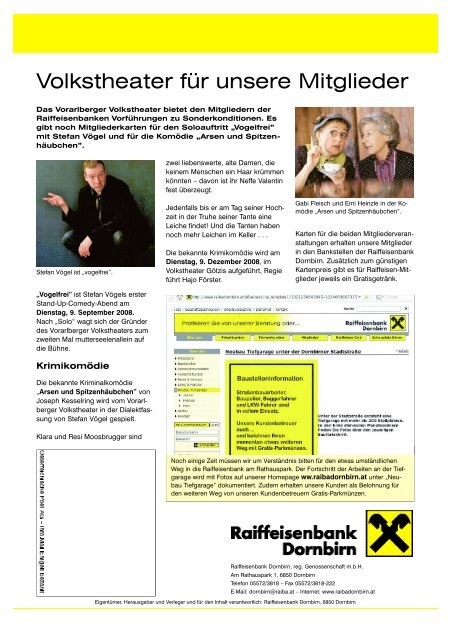 Mitgliederzeitung FrÃ¼hjahr 2008 - Raiffeisenbank Im Rheintal