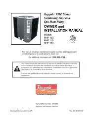 part two installation and service instructions - Old Raypak