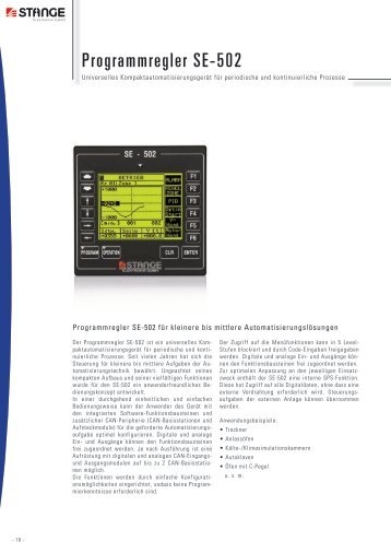 Programmregler SE-502 - Stange Elektronik GmbH