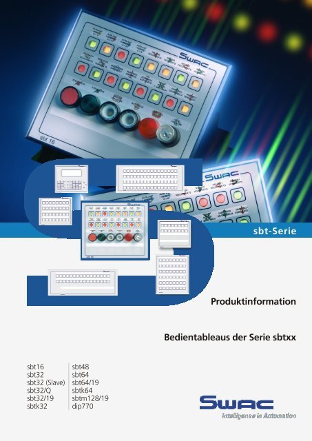 sbt-Serie Produktinformation Bedientableaus der Serie sbtxx - Swac