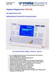 Digitales WÃ¤geterminal DWT 800 - Pfister Waagen Bilanciai GmbH
