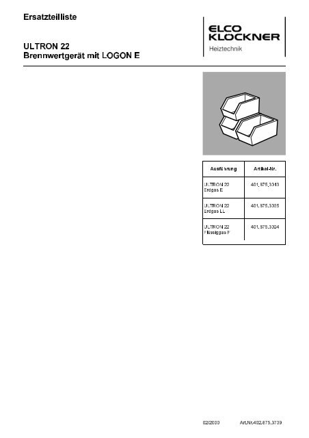 Ersatzteilliste ULTRON 22 BrennwertgerÃƒÂ¤t mit ... - World of Heating