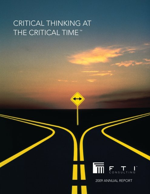 2009 Annual Report (PDF) - FTI Consulting