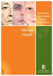 Mental Health - Australian College of Rural and Remote Medicine