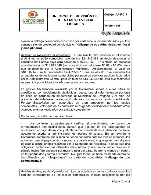 Visita Fiscal Servicios PÃºblicos Parque el Salado - ContralorÃ­a de ...