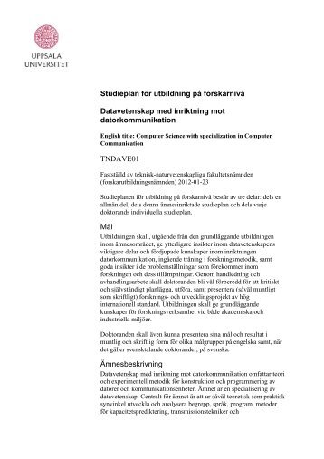 datorkommunikation - Teknisk-naturvetenskapliga fakulteten