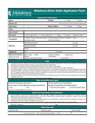 Melaleuca Direct Seller Application Form