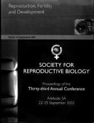 Reproduction, Fertility and Development - the Society for ...