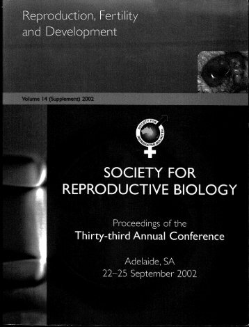 Reproduction, Fertility and Development - the Society for ...