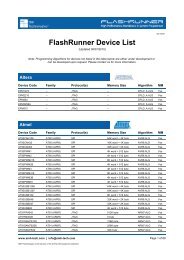 FlashRunner Device List