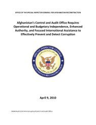 Afghanistan's Control and Audit Office Requires Operational and ...