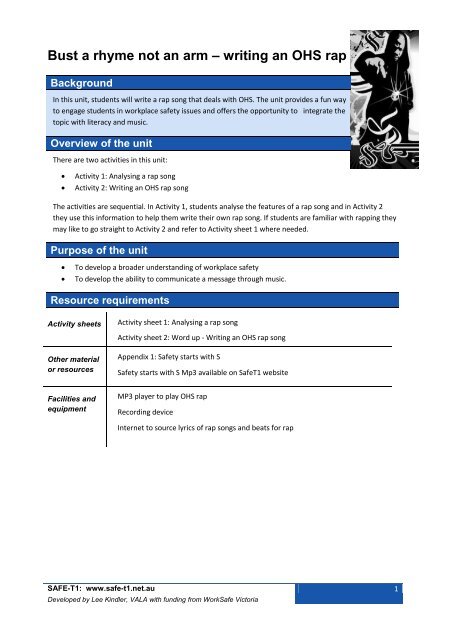 Bust a rhyme not an arm â€“ writing an OHS rap - Safe-T1