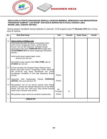 Fail Tender - Sistem Tender Dokumen dan Sebutharga - Selangor