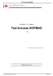 Taxi brousse KOFMAD - Madagascar-Tribune.com