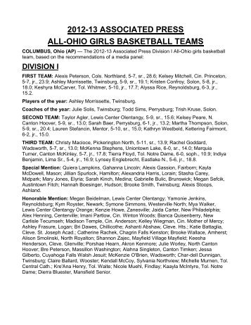 2012-13 associated press all-ohio girls basketball teams - Ohio High ...