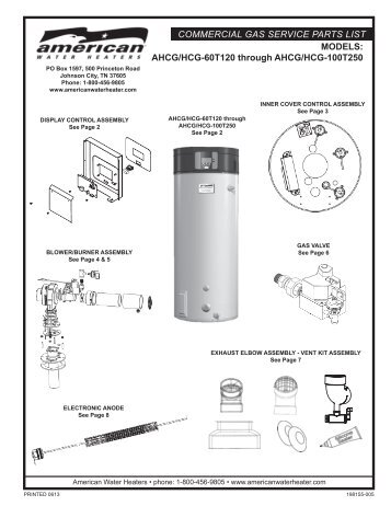 Commercial HCG Series 120-250 - American Water Heaters