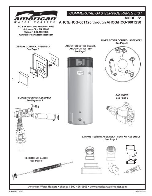 Commercial HCG Series 120-250 - American Water Heaters