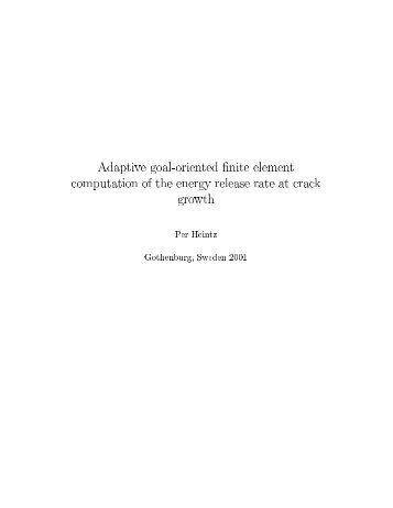 Adaptive goal-oriented finite element computation ... - FEniCS Project