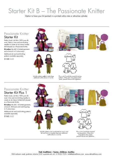 knitted doll kits - AK Traditions