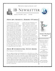 May 2011 IB Newsletter - East High School