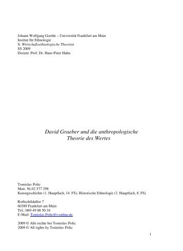 3. David Graeber und die anthropologische Theorie des Wertes ...