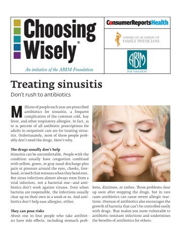Treating Sinusitis (AAFP) - Choosing Wisely