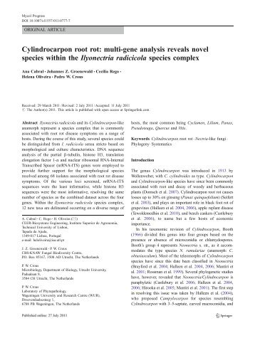 Cylindrocarpon root rot: multi-gene analysis reveals novel ... - CBS