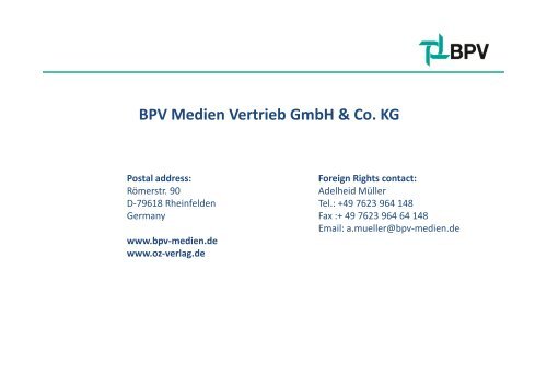 BPV Medien Vertrieb GmbH & Co. KG Postal address - OZ Verlag