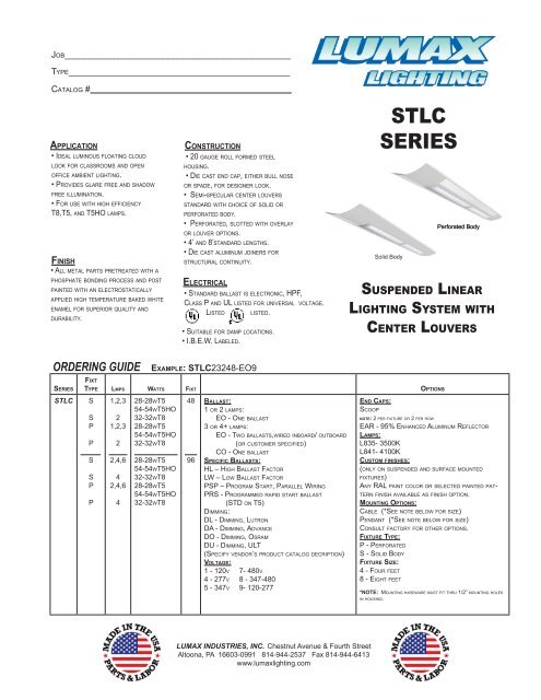Spec Sheet - Lumax Lighting