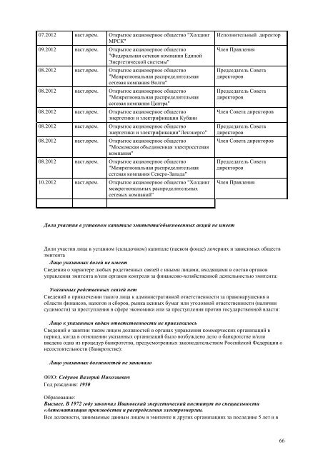 ÐÐ¶ÐµÐºÐ²Ð°ÑÑÐ°Ð»ÑÐ½ÑÐ¹ Ð¾ÑÑÐµÑ Ð·Ð° 4 ÐºÐ²Ð°ÑÑÐ°Ð» 2012 Ð³Ð¾Ð´Ð° - Ð¤Ð¡Ð ÐÐ­Ð¡