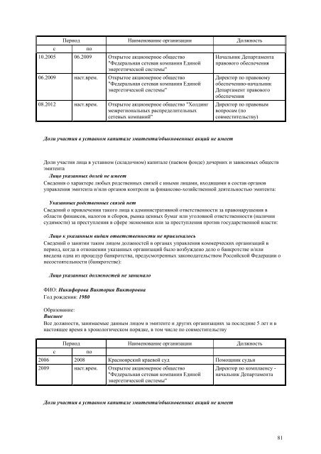 ÐÐ¶ÐµÐºÐ²Ð°ÑÑÐ°Ð»ÑÐ½ÑÐ¹ Ð¾ÑÑÐµÑ Ð·Ð° 4 ÐºÐ²Ð°ÑÑÐ°Ð» 2012 Ð³Ð¾Ð´Ð° - Ð¤Ð¡Ð ÐÐ­Ð¡