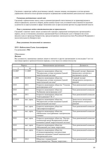 ÐÐ¶ÐµÐºÐ²Ð°ÑÑÐ°Ð»ÑÐ½ÑÐ¹ Ð¾ÑÑÐµÑ Ð·Ð° 4 ÐºÐ²Ð°ÑÑÐ°Ð» 2012 Ð³Ð¾Ð´Ð° - Ð¤Ð¡Ð ÐÐ­Ð¡