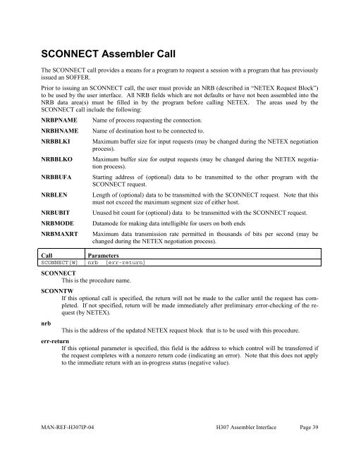 SDISC Assembler Call - NetEx
