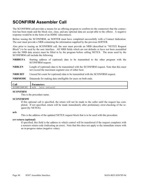 SDISC Assembler Call - NetEx