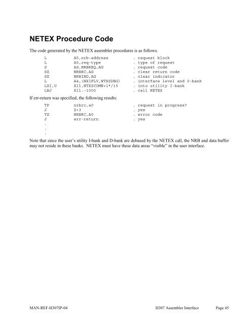 SDISC Assembler Call - NetEx