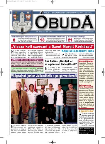 Óbuda újság 2007/19. szám - Óbuda-Békásmegyer