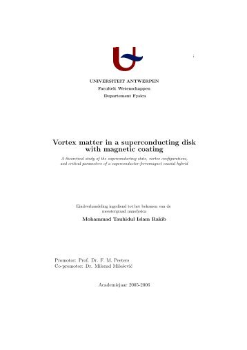 Vortex matter in a superconducting disk with magnetic - Condensed ...