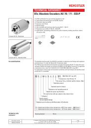 TECHNICAL DATASHEET EEx Absolute Encoders AX 70 / 71 - SSI-P