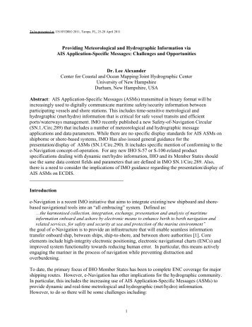 Providing Meteorological and Hydrographic Information via AIS