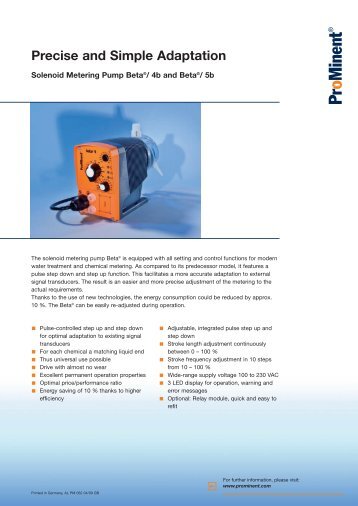 Solenoid Metering Pump Beta®/ 4b and Beta®/ 5b