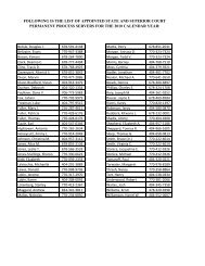 following is the list of appointed state and superior court permanent ...