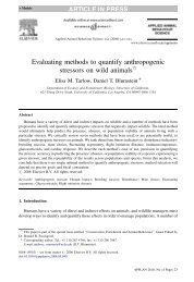 Evaluating methods to quantify anthropogenic stressors on wild ...